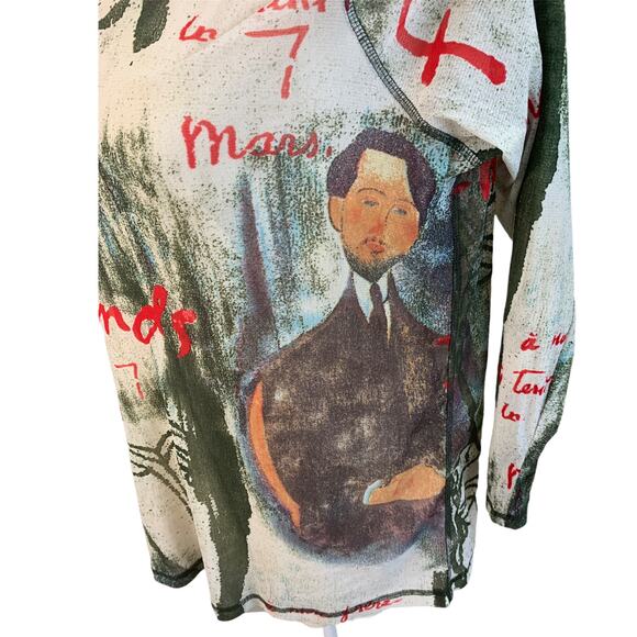 Alain Weiz Abstract Long Sleeve Blouse. Women's - Picture 3 of 8